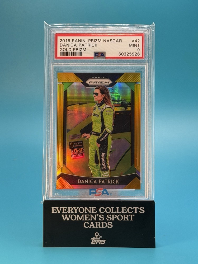 2019 Panini Prizm NASCAR Danica Patrick Gold Prizm 1/10 Book End PSA 9