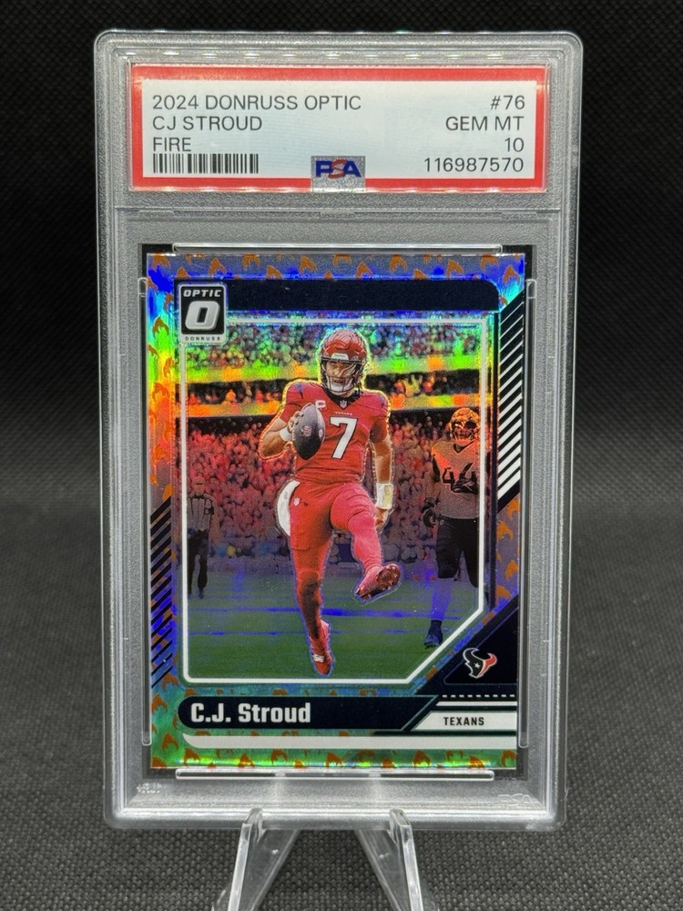 🔥GEM MINT SSP!🔥 2024 Optic Fire Emoji CJ Stroud PSA 10 view 1
