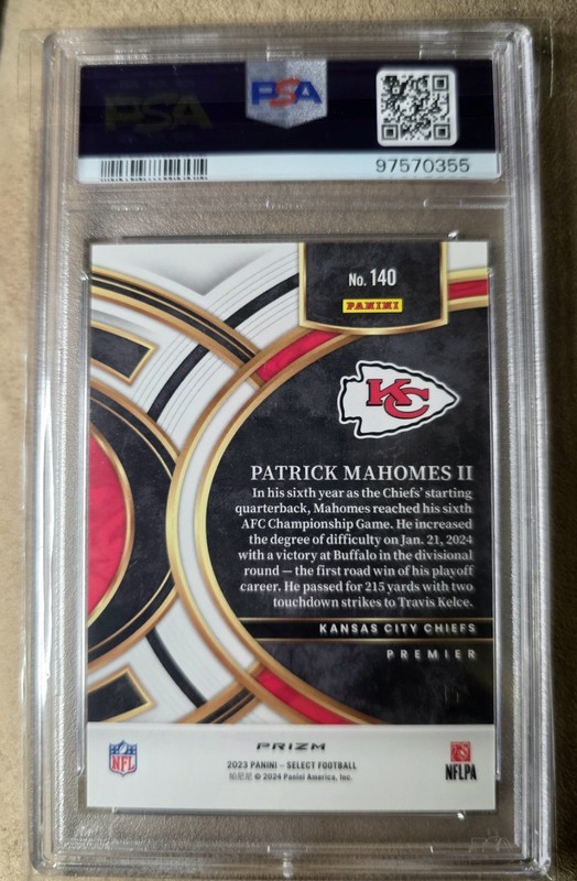 2023 Select 140 Patrick Mahomes Ii White Prizm /35 PSA 10  view 2