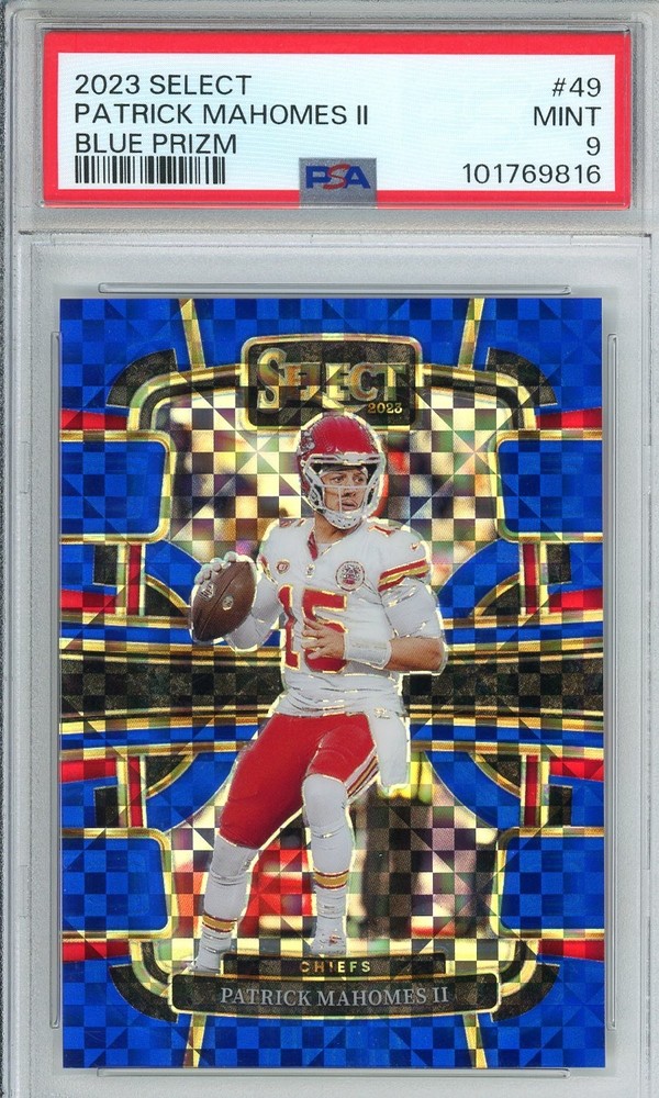 2023 Panini Select #49 Patrick Mahomes Blue Prizm 179/199 PSA 9