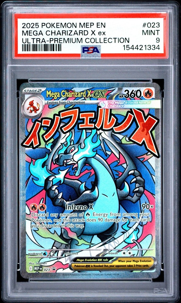 2025 Pokemon MEP Black Star Promos Mega Charizard X ex PSA 9 Mint #023