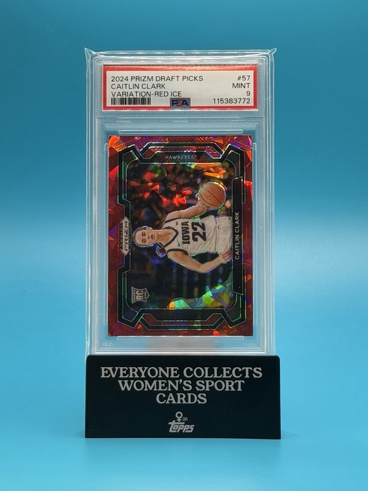 2024 Prizm Draft Picks Caitlin Clark Variation Red Ice PSA 9 IOWA, IND FEVER RC