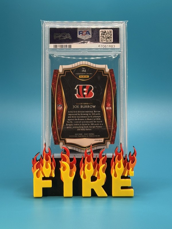 2020 Panini Select Joe Burrow Bengals PSA 9 RC Blue Die Cut Prizm Premier #146 view 2