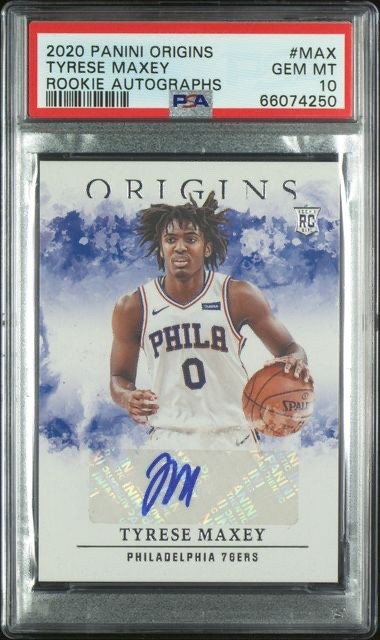 Tyrese Maxey 2020 Panini Origins Auto PSA 10 #RA-MAX 76ers Rookie RC