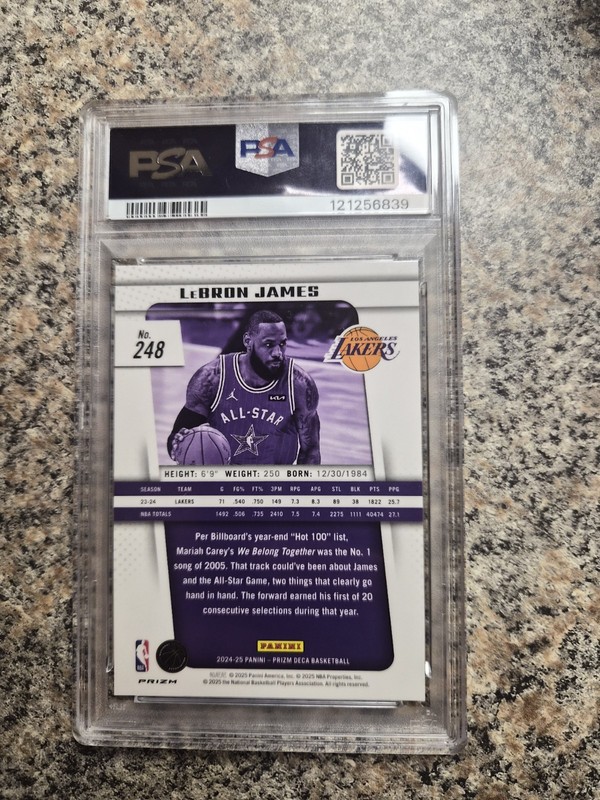 2024 Panini Prizm Deca Superstars LeBron James #6 Silver Prizm PSA 10 view 2