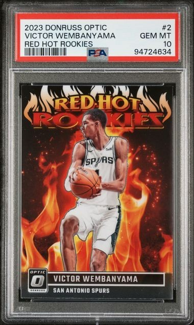 🔥 PSA 10 🔥 Victor Wembanyama 2023 Donruss Optic 🔥 RED HOT 🔥Rookies #2 (RC)