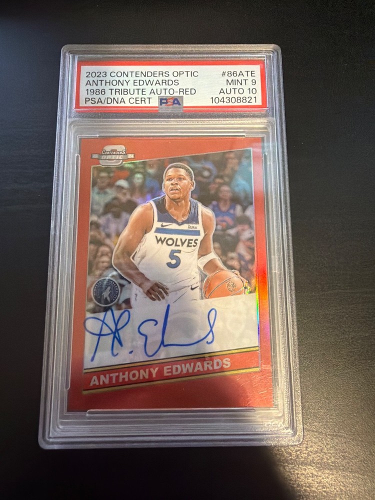 2023 Contenders Optic Anthony Edwards 1986 Tribute Auto-Red #86ATE