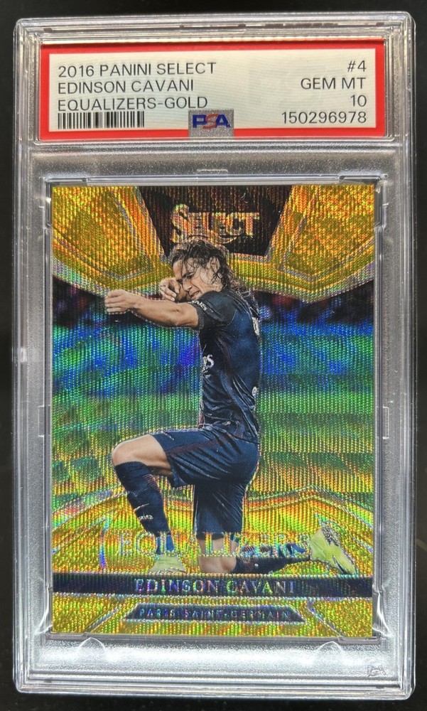 2016 Panini Select Edinson Cavani Equalizers Gold #/10 PSG PSA 10 GEM MINT