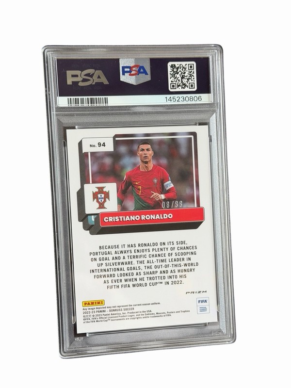 2022-23 Panini Donruss - Cristiano Ronaldo #94 Optic Purple Ice Prizm /99 view 2