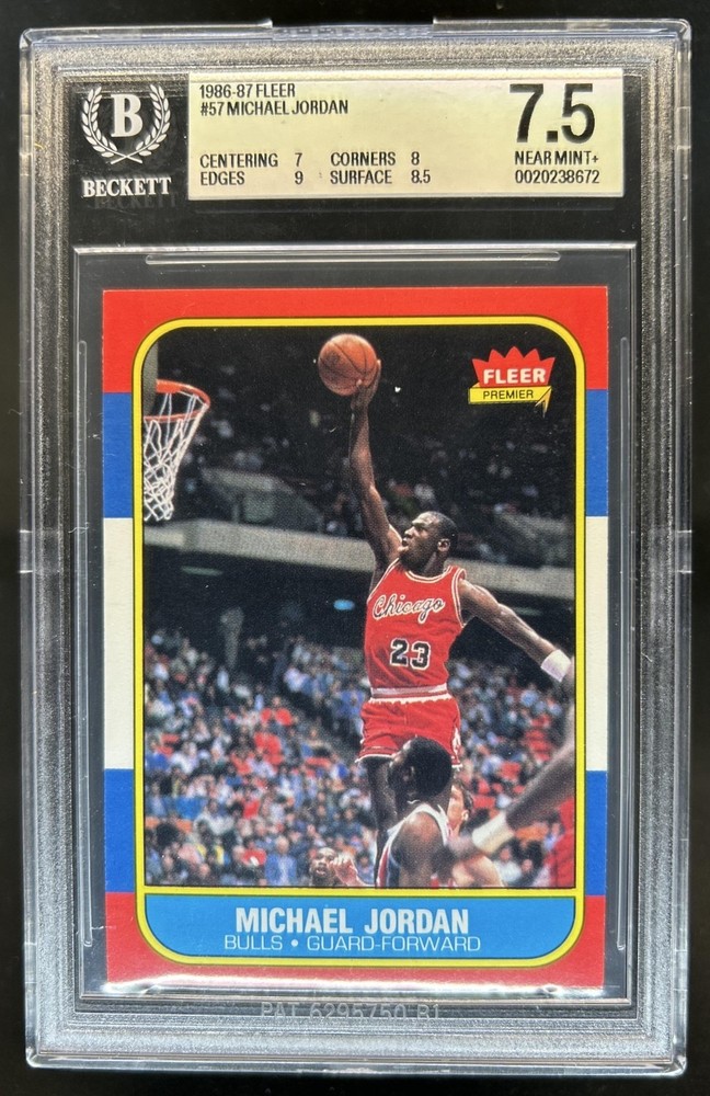 1986-87 Fleer Michael Jordan Rookie RC #57 Bulls BGS 7.5
