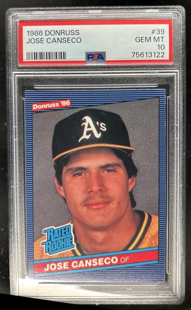 1986 Donruss Jose Canseco Rookie RC #39 Athletics PSA 10 GEM MINT