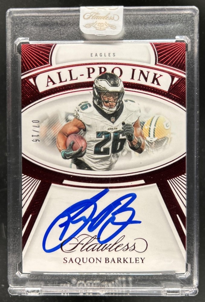 2025 Flawless Saquon Barkley 2024 Football - All-Pro Ink Auto Ruby #/15 #9