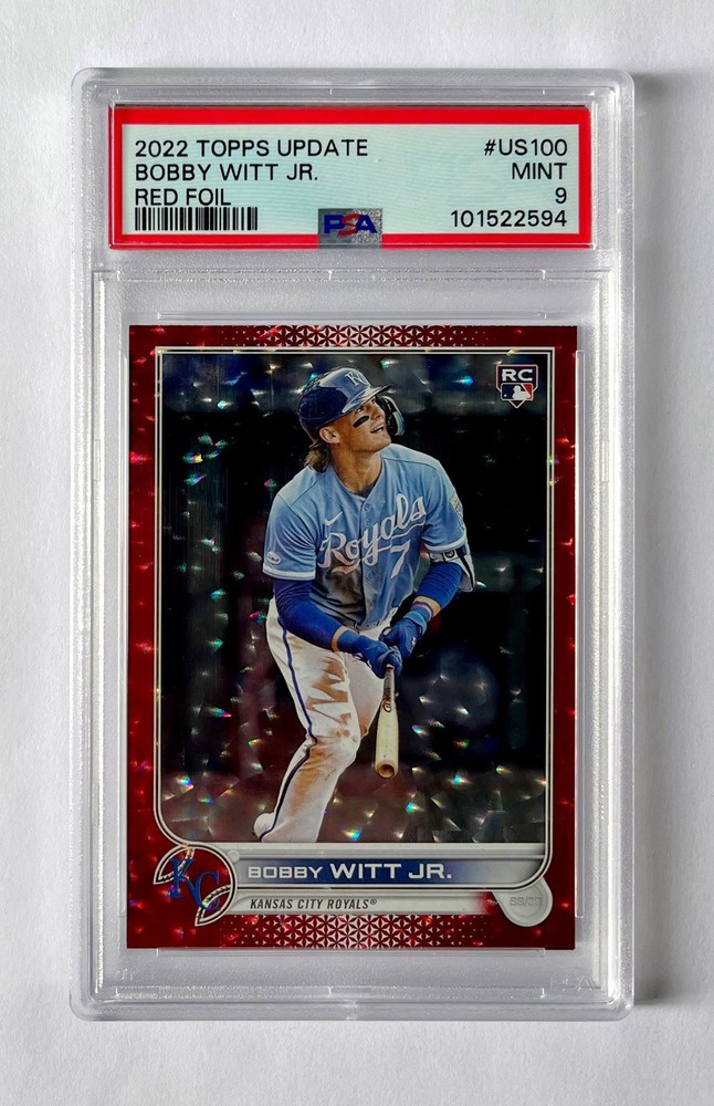 2022 Topps Update Series Bobby Witt Jr. RC Red Foil # /199 Rookie PSA 9 MINT