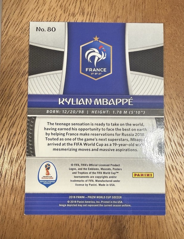 2018 Panini Prizm Rookie World Cup Kylian Mbappe #80 RC WC Investment 📈 view 2