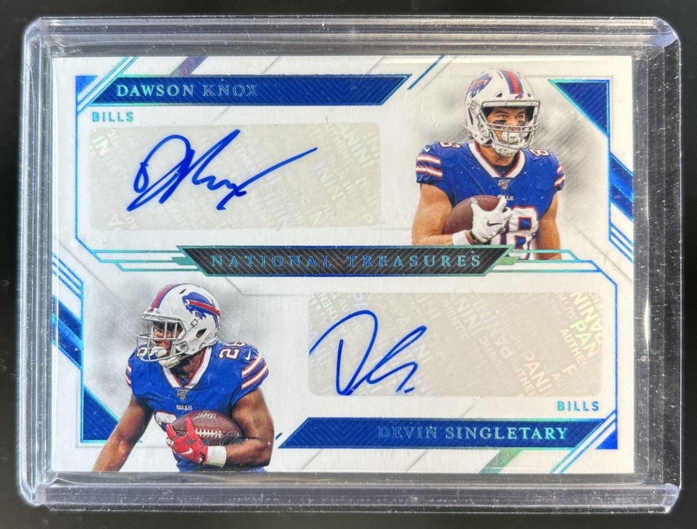 2019 National Treasures Dawson Knox Devin Singletary Rookie Dual Auto #1/1