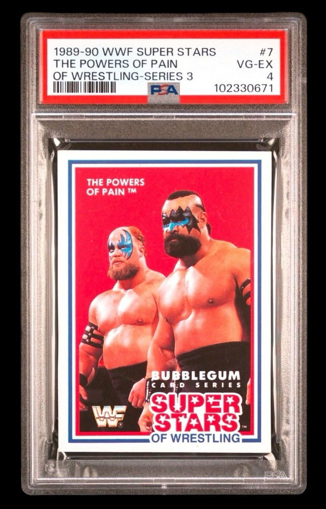 1989-90 wrestling super stars #7 powers of pain; road warriors WWF rookie PSA 4