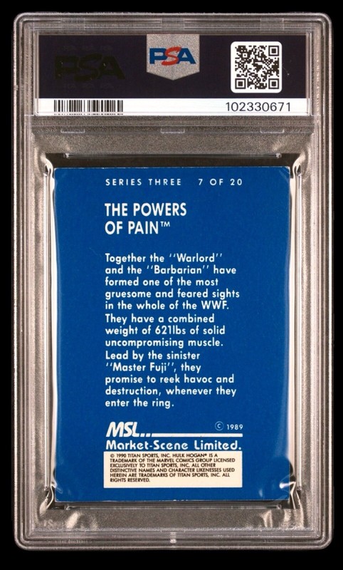 1989-90 wrestling super stars #7 powers of pain; road warriors WWF rookie PSA 4 view 2