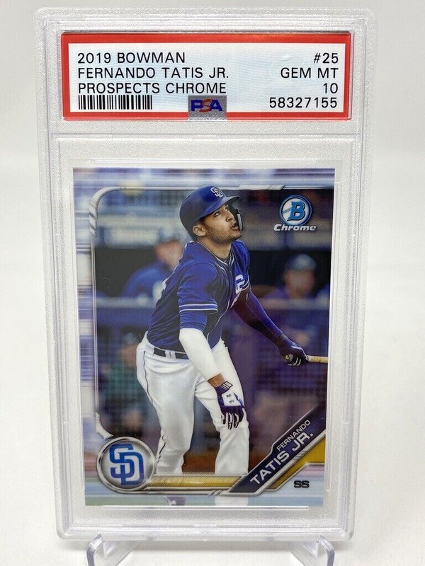 2019 Bowman Chrome #25 Fernando Tatis Jr. Rookie Card - PSA 10 view 2