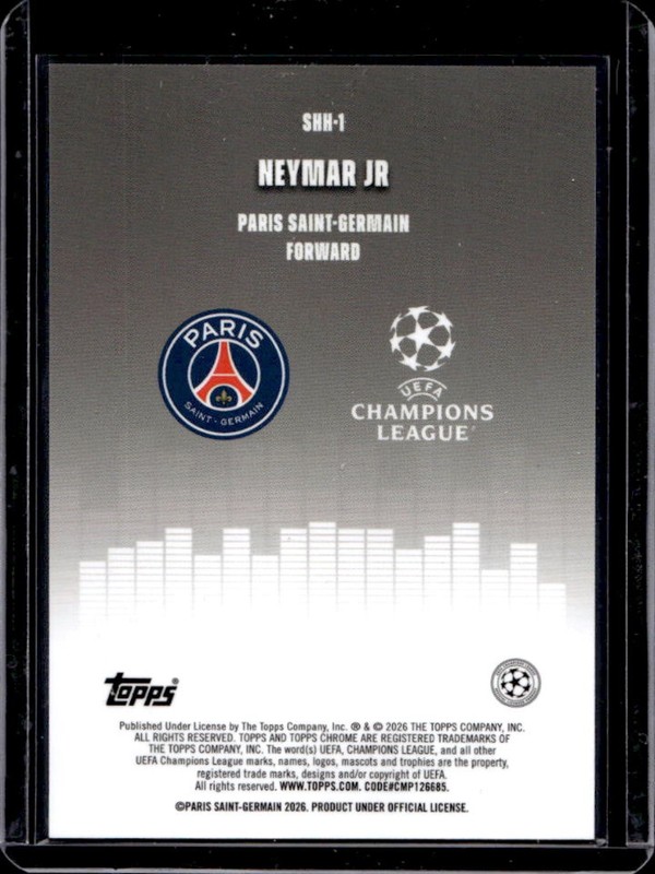 2025-26 Topps Chrome UEFA CC Neymar Jr Silenced #SHH-1 PSG view 2