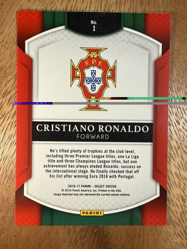2016-17 Panini Select Cristiano Ronaldo Silver #1 Refractor SP Portugal Invest view 2