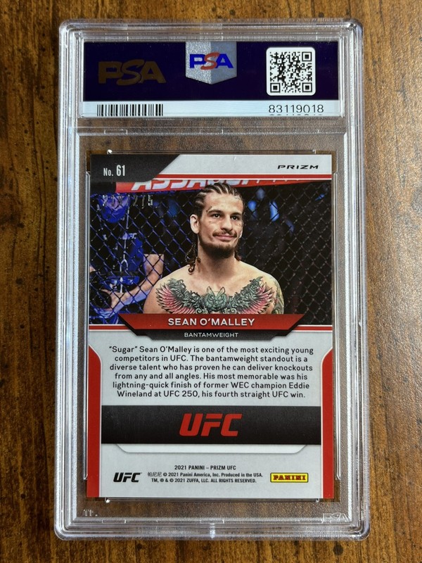 Sean O’Malley • 2021 Panini Prizm Red /275 #61 PSA 9 • UFC Champion 🇺🇸🥊🥋 view 2