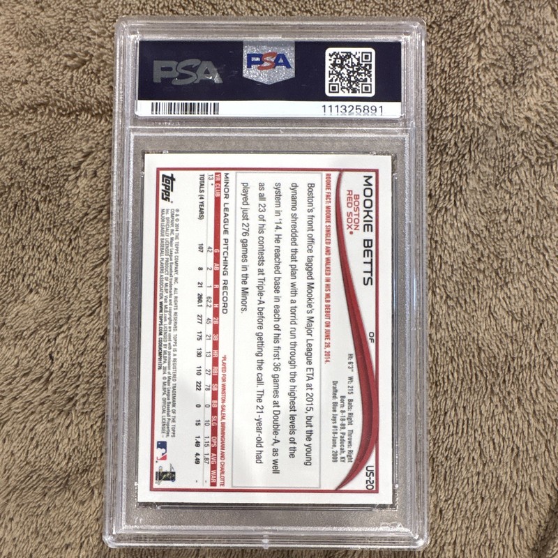 Topps 2014 Chrome Update Mookie Betts #US-20 Rookie PSA 10 Red Sox MLB view 2