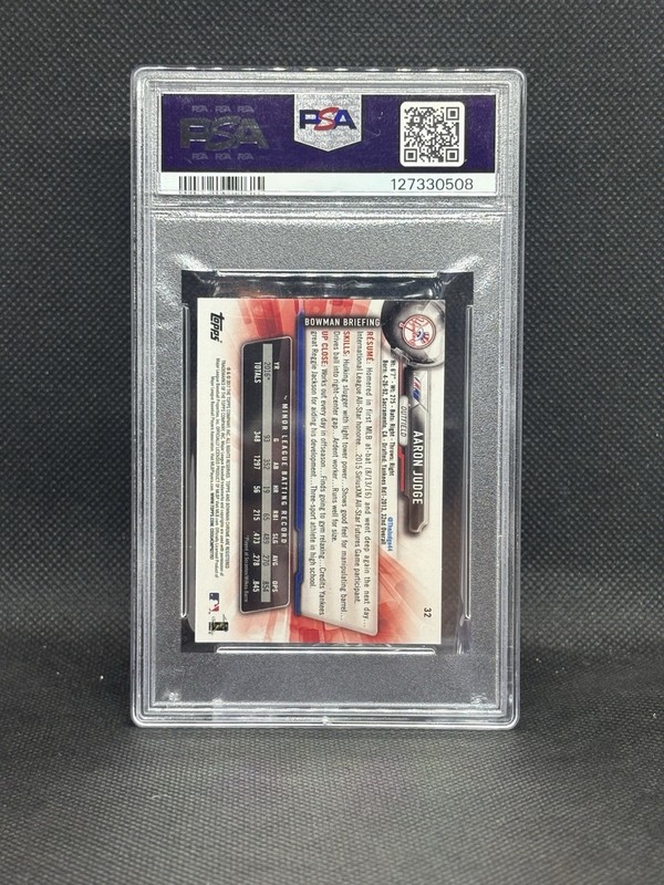 2017 Bowman Chrome Mini Bowman Rookies #32 Aaron Judge Rookie RC PSA 10 Yankees view 2