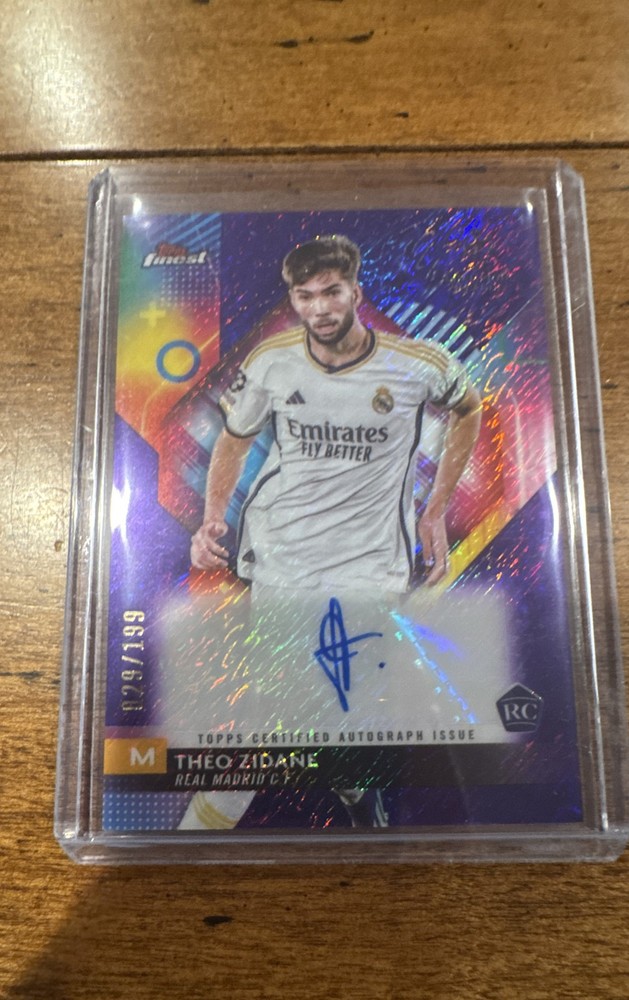 2023-24 Topps Finest UCC Theo Zidane Purple Shimmer RC Auto 29/199