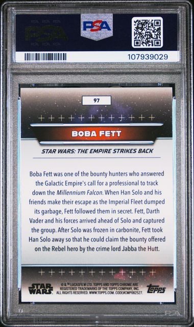 2024 Topps Star Wars Hyperspace Boba Fett Aqua Refractor /199 Graded PSA 10 view 2