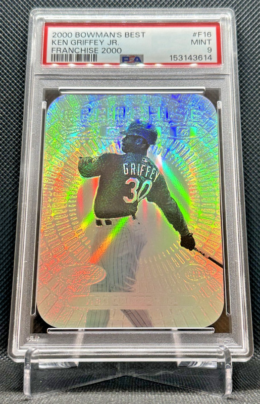2000 Bowman's Best Ken Griffey Jr Franchise AWESOME RAINBOW SHINE LOW POP! PSA 9 view 2