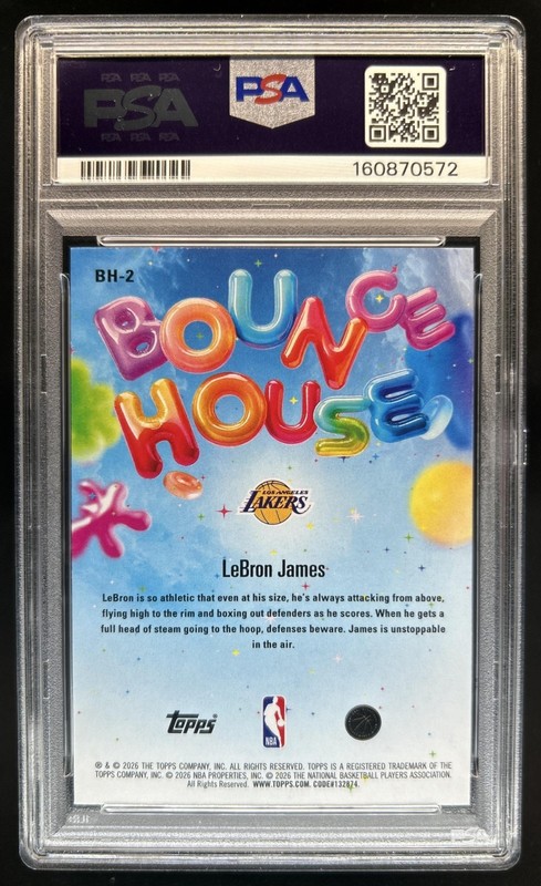 2025-26 Topps Hoops LeBron James Bounce House #BH-2 Lakers PSA 10 GEM MINT view 2