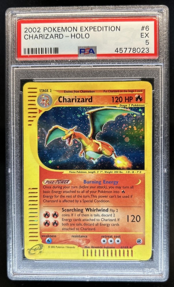 2002 Pokemon Expedition Charizard Holo #6/165 PSA 5