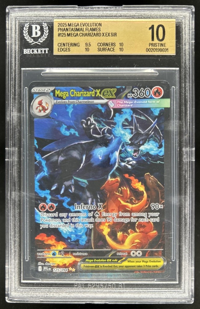 2025 Pokemon PFL Mega Charizard X ex Special Illustration Rare #125/094 BGS 10