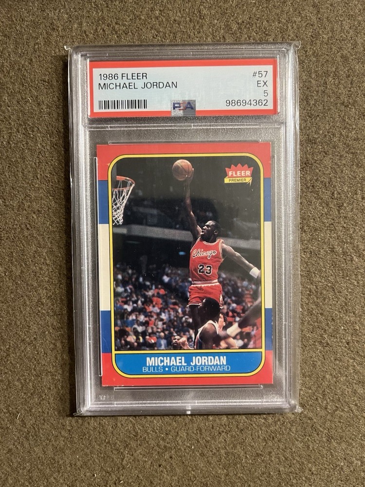 1986 Fleer MICHAEL JORDAN Rookie RC #57 PSA 5 EX Excellent
