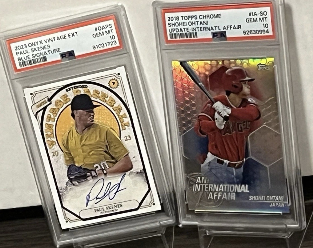 PSA 8-Card Autographed Graded Lot Ohtani Skenes Rookie Parallel Cards