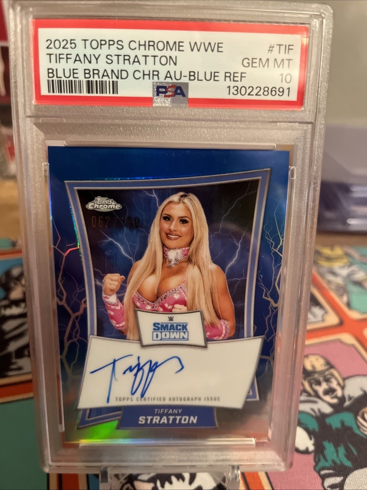 2025 Topps Chrome Sapphire WWE TIFFANY STRATTON Blue Brand Auto PSA 10 #BBA-TIF