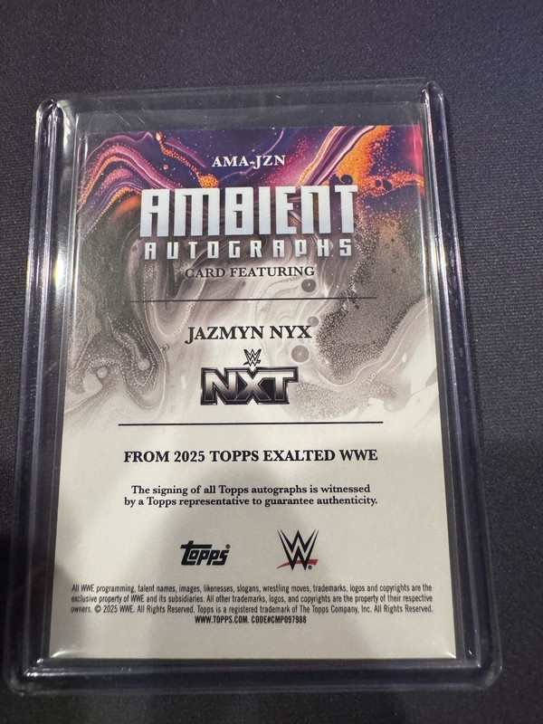 2025 Topps Exalted WWE Ambient Aqua Jazmyn Nyx Auto 93/99! On Card Auto! view 2