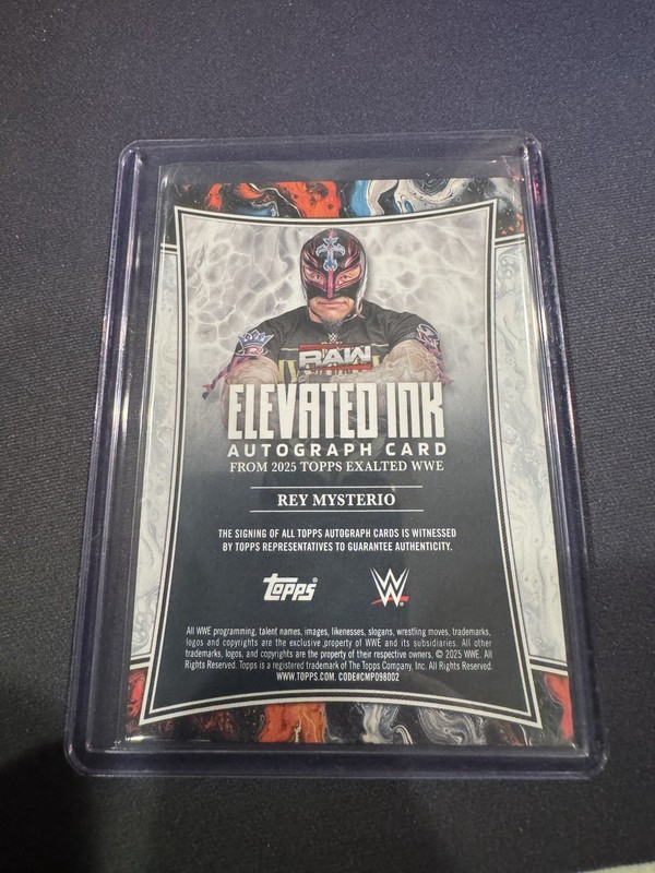 2025 Topps Exalted WWE Rey Mysterio Elevated Ink Autograph! On Card Auto! view 2