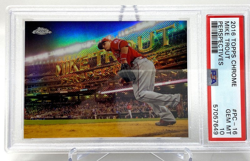2016 Topps Chrome #PC-16 Mike Trout Perspectives PSA 10 view 2