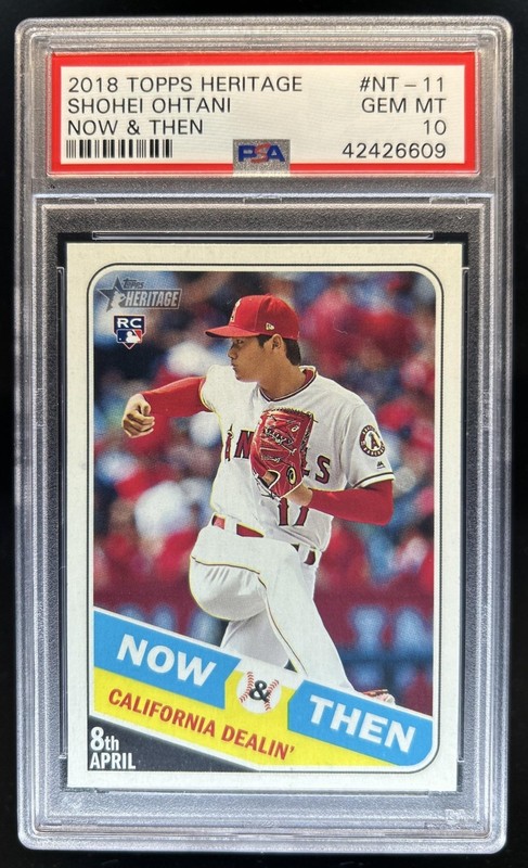 2018 Topps Heritage Shohei Ohtani Now & Then RC Rookie #NT-11 Angels PSA 10