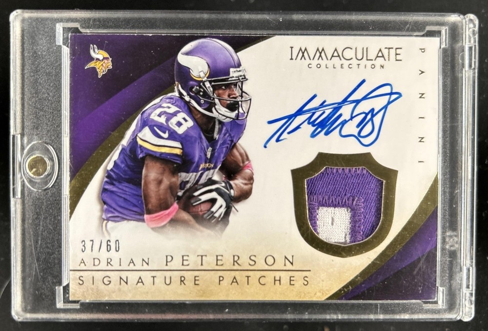 2014 Panini Immaculate Adrian Peterson Signature Patches Auto Autograph #/60