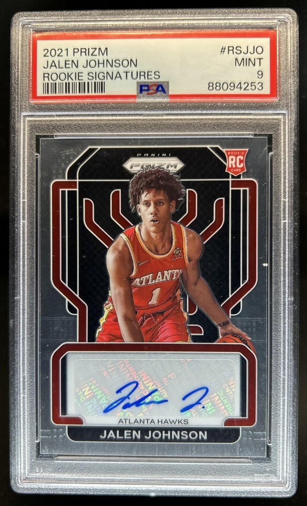2021-22 Panini Prizm Jalen Johnson RC Auto Autograph #RS-JJO Hawks PSA 9 Rookie