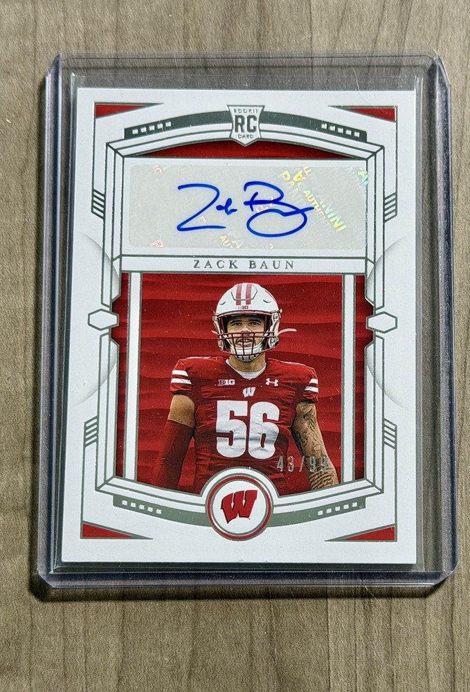 2020 Panini National Treasures Collegiate Zack Baun /99 Auto Wisconsin #14