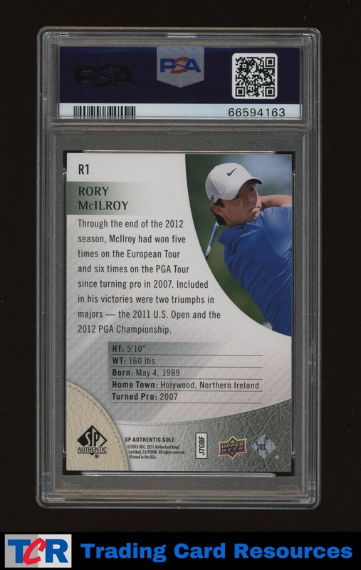 2014 SP Authentic #R1 Rory Mcilroy Rookie Extended PSA 9 MINT view 2