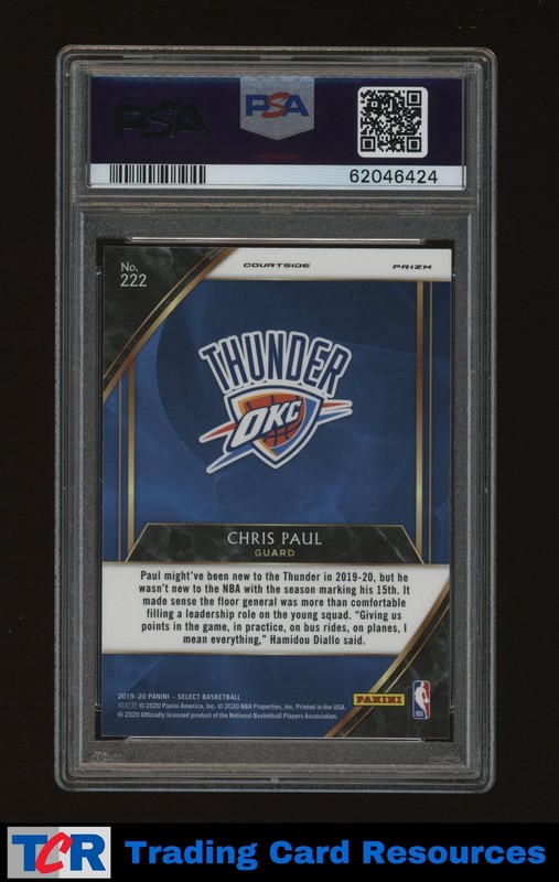 2019 Panini Select #222 Chris Paul Disco Prizm PSA 10 GEM MT view 2