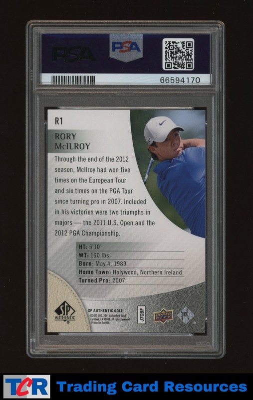 2014 SP Authentic #R1 Rory Mcilroy Rookie Extended PSA 10 GEM MT view 2