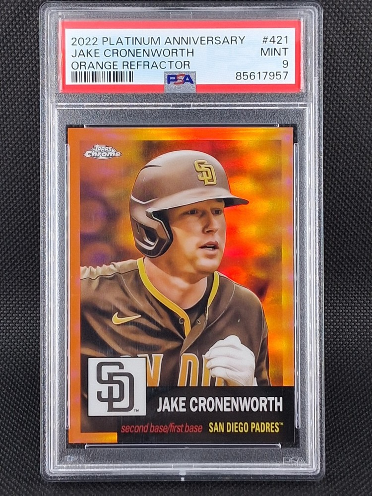 JAKE CRONENWORTH #421 2022 Topps Chrome Platinum Anniversary Orange /25 Psa 9