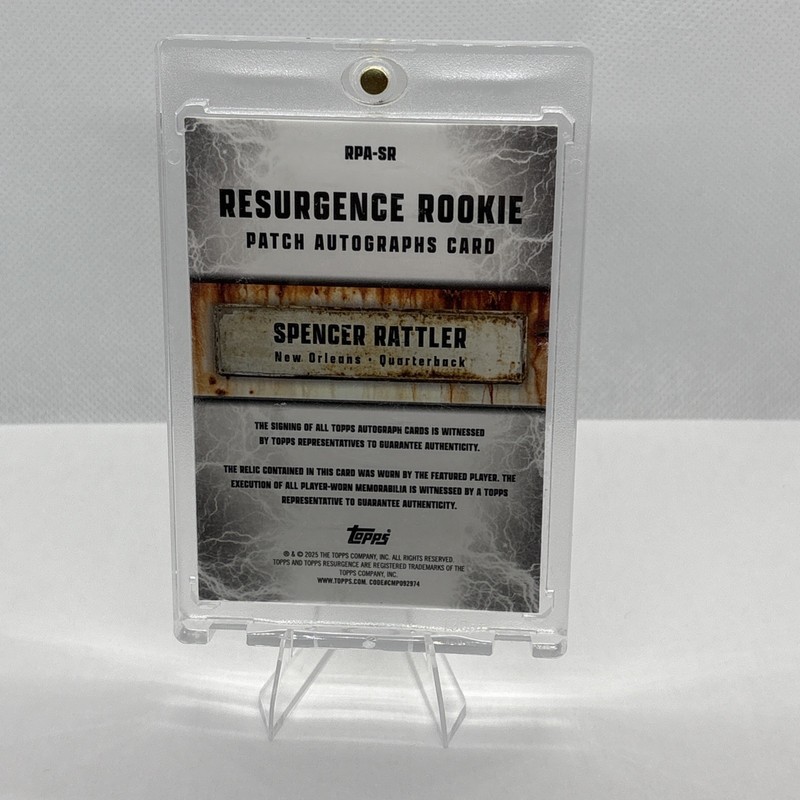 2024 Topps Resurgence Spencer Rattler RPA #RPA-SR Refractor Saints RC Auto view 2