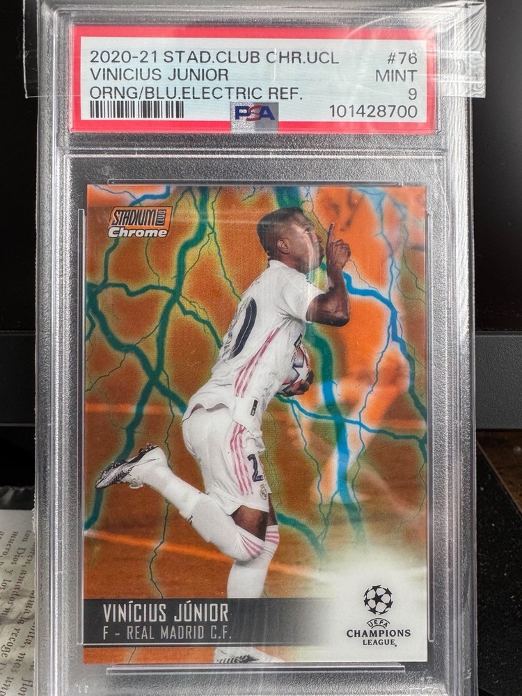 2020-21 Topps Stadium Club Chrome UCL Vinicius Junior /10 #76 PSA 9