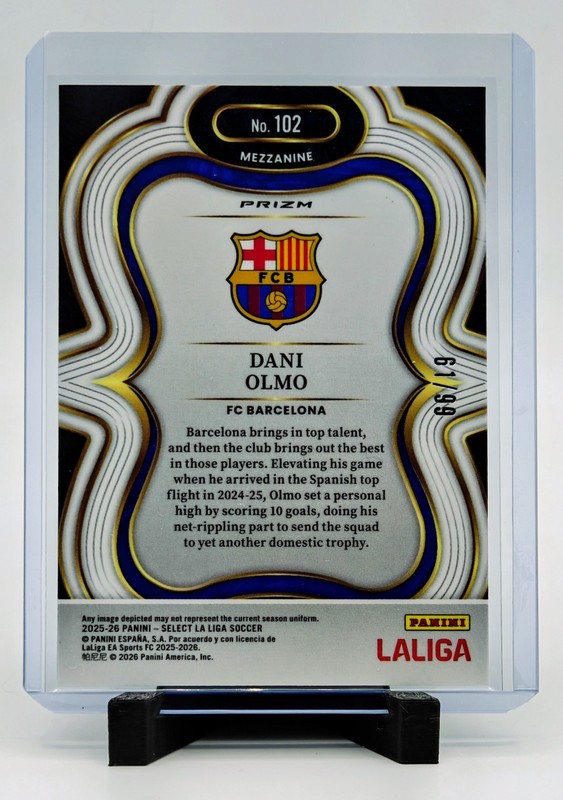 2025-26 Select La Liga Dani Olmo #102 Mezzanine Bronze Checker /99 FC Barcelona view 2